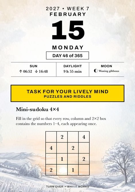 Front of day 46: Mini-sudoku 4x4